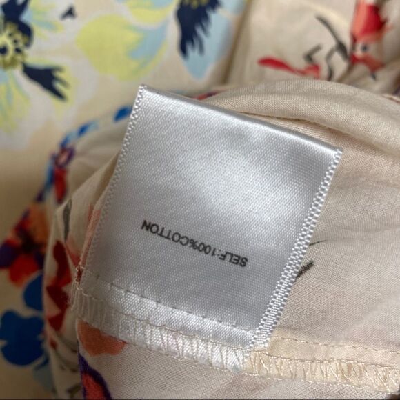 JANE and Delancey Womens Floral Flare Sleeve Top Size Small White Red Blouse - Picture 7 of 7